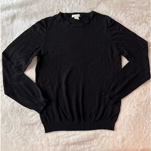 Black Fitted Crew Neck Knit Sweater Jacket Top